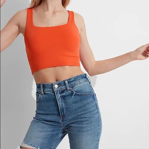American Eagle Outfitters Tops - American Eagle Square Neck Orange Crop Top